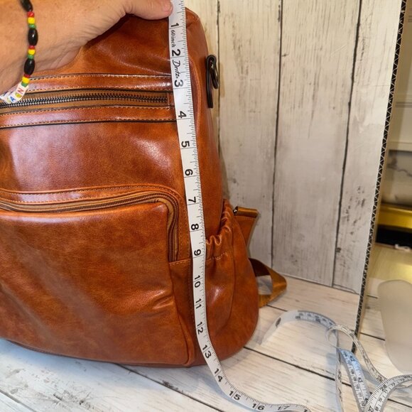 CLUCI Greene Women's Large PU Leather Backpack Purse For Commuting Oil Wax NWOT - Picture 9 of 13